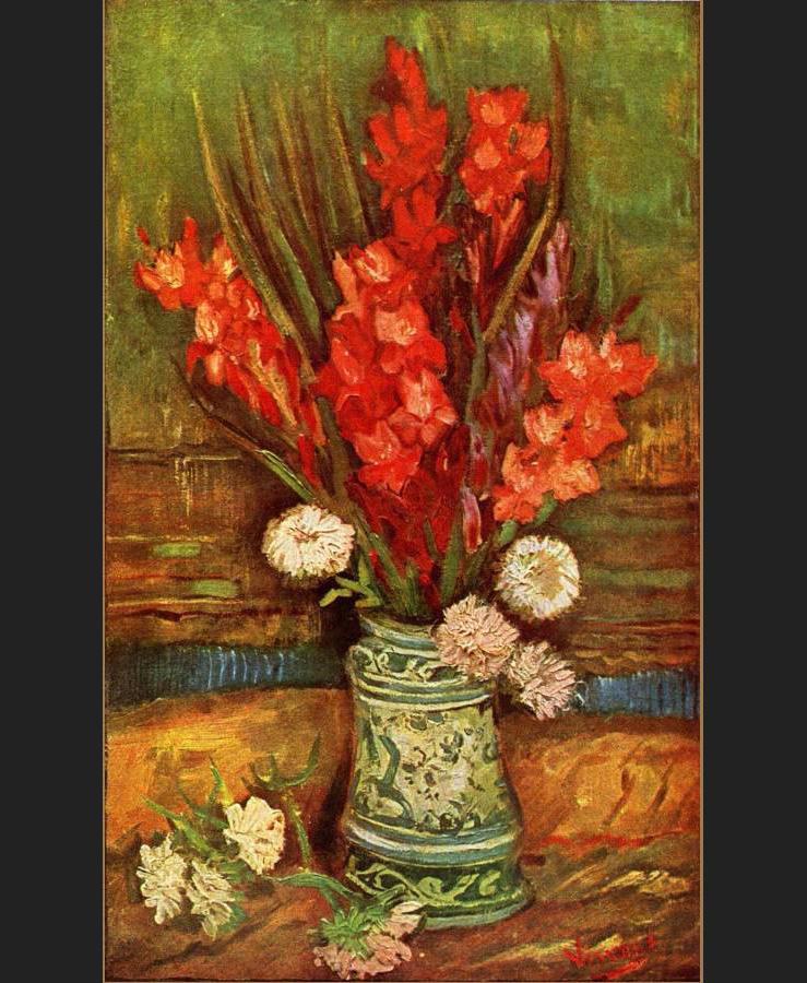 Vincent van Gogh Still Life with red gladioli